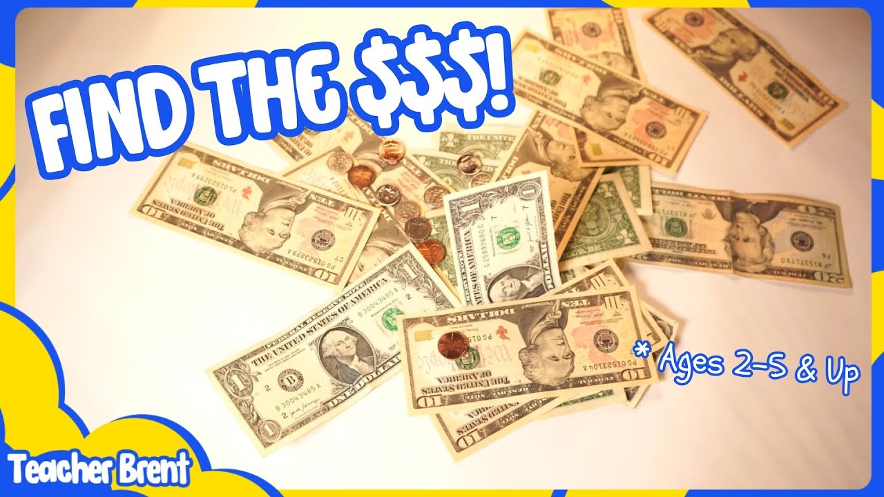 Find The Money With Teacher Brent! Organize The Coins & Different Dollar Bills!