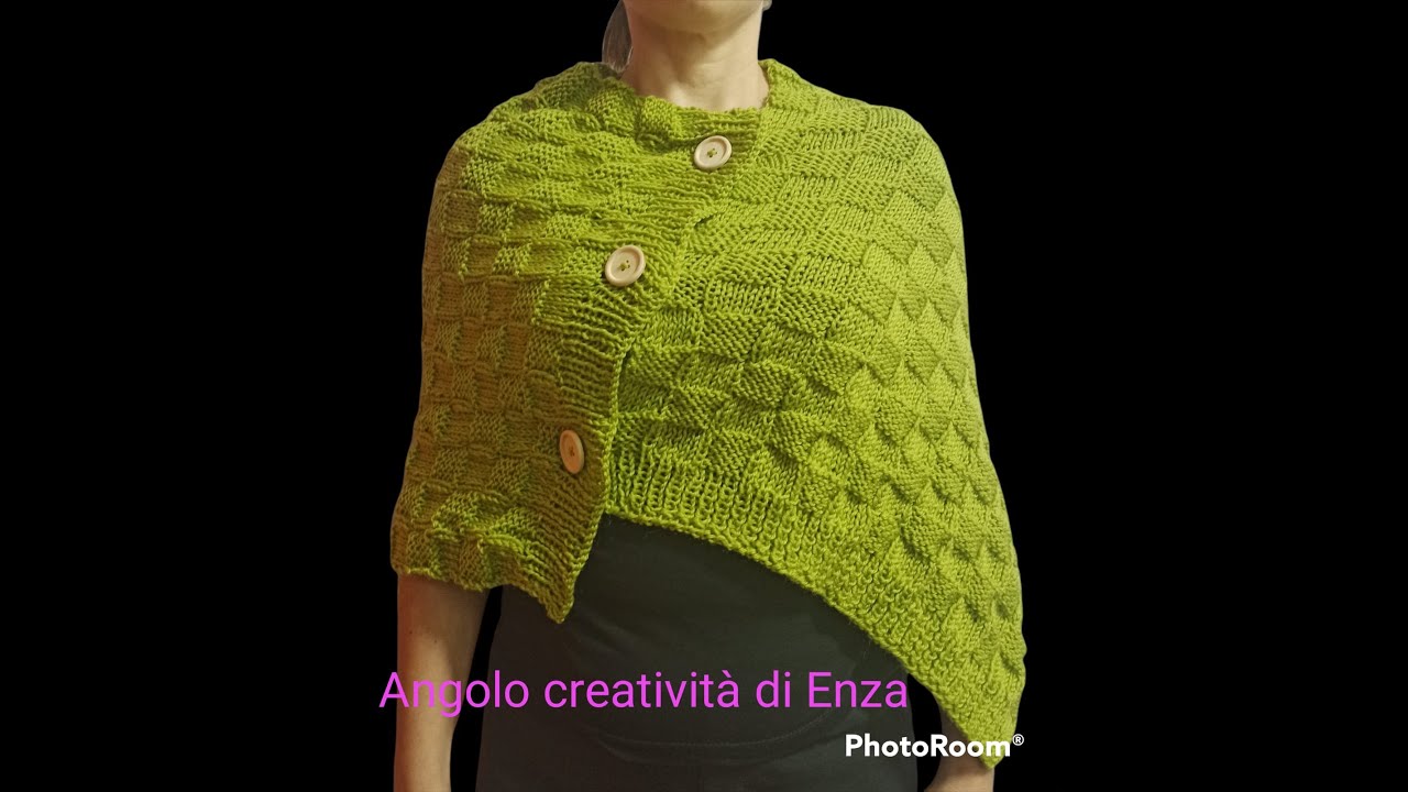 Coprispalle/ mantella ai ferri 🧶 facilissima👍 Ideale anche per principianti