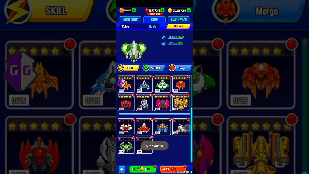 Space Shooter mod apk unlock all ships link description & comment box pin 📍