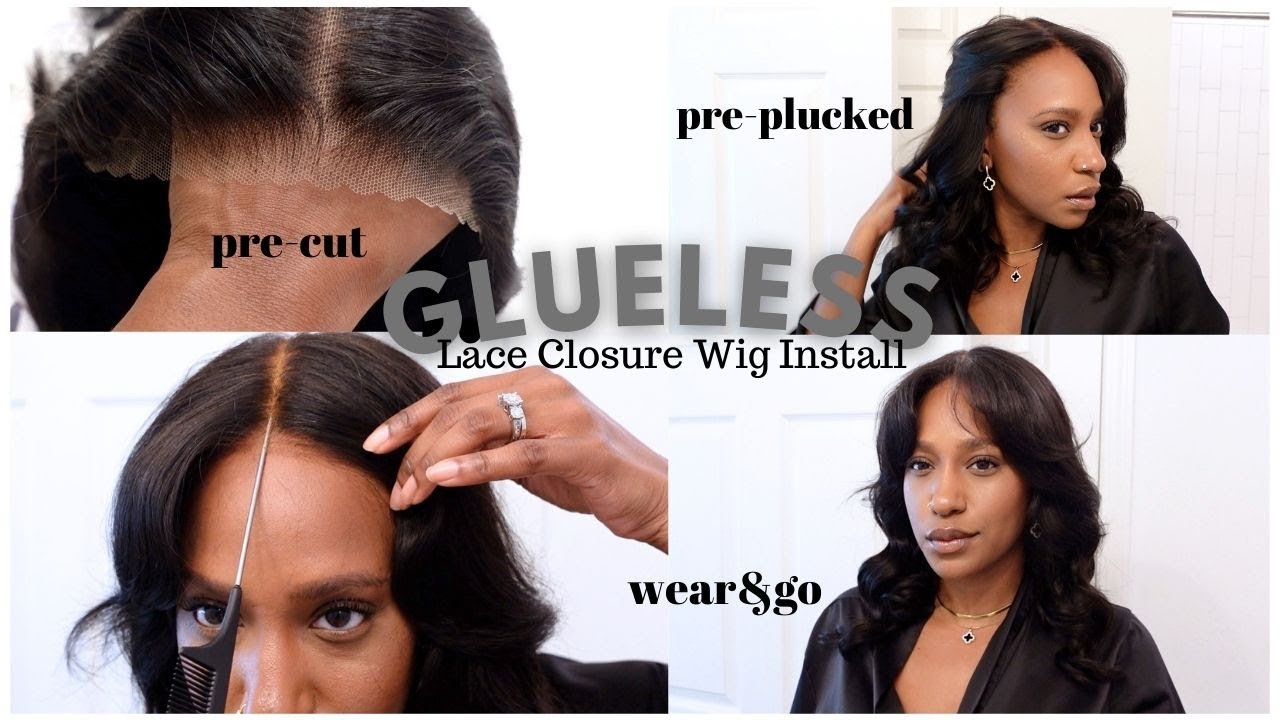 Completely Glueless Pre- cut + Pre-plucked Lace Closure Wig Ft. Shein