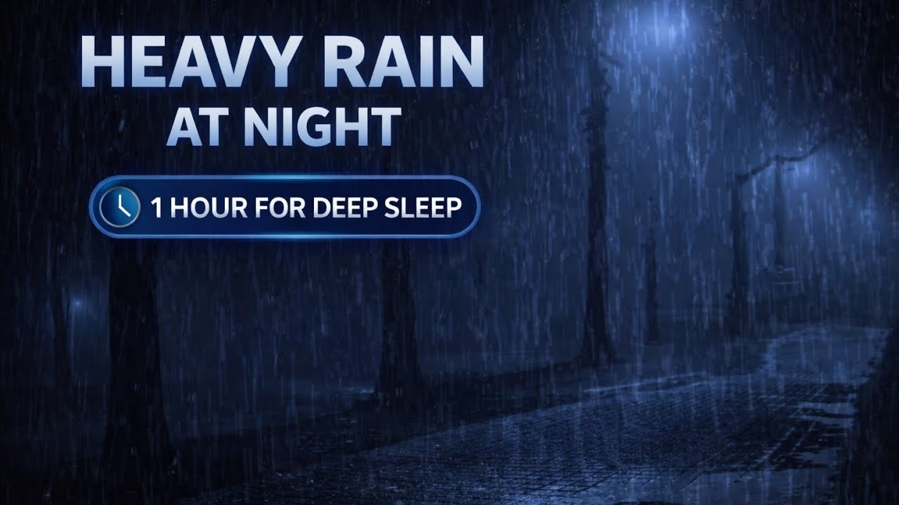 Heavy Rain Sounds for Deep Sleep | 1 Hour Relaxing Rain 🌧 
