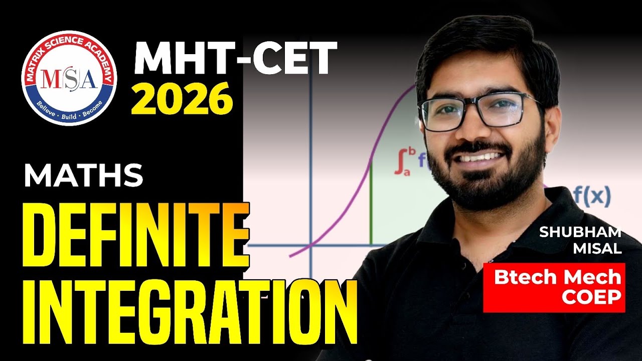 DEFINITE INTEGRATION – One Shot Revision | MHT-CET 2026 | Shubham Sir