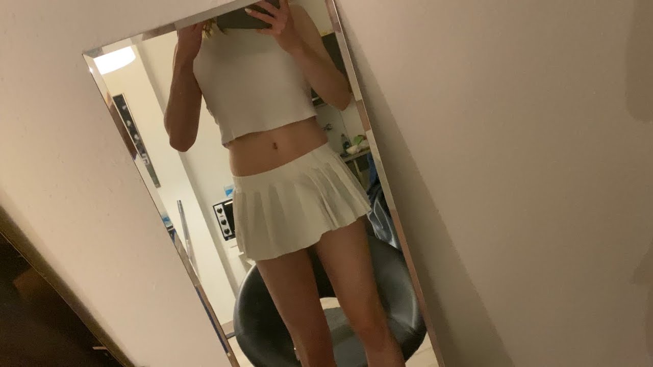 posing in my mini skirt and high heels 🙈 | crossdresser xjulialove