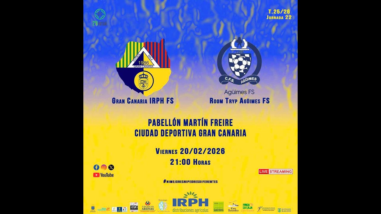 2ª DIV. B FUTSAL 25/26 | Jor. 22 Gran Canaria IRPH FS vs Room Tryp Agüimes FS