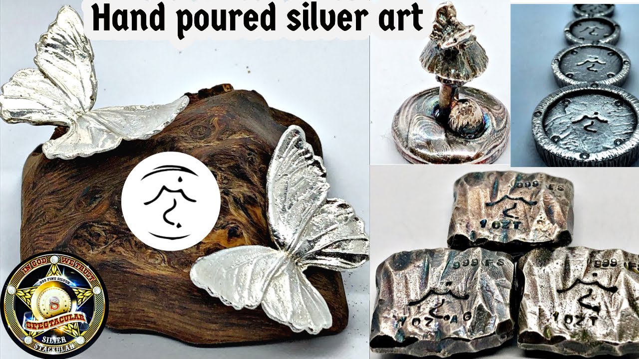 Hand poured silver art from England! Works of art from River Bank Silver.