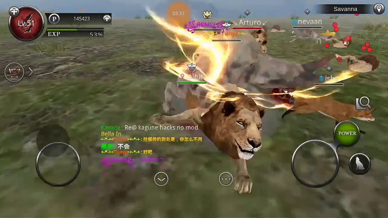 León hacker o modder en sabana | wild animals online