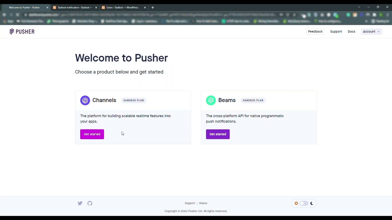 How to enable pusher notification for Taskbot WordPress plugin
