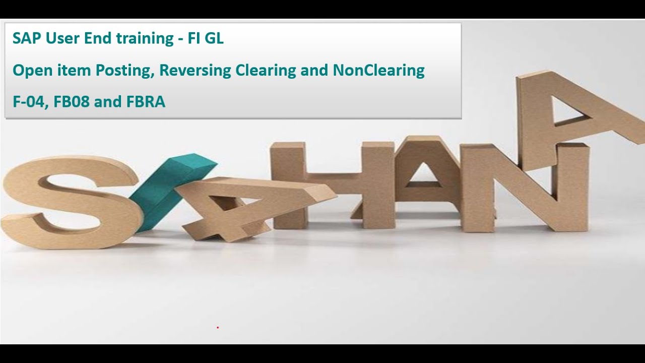 SAP  End User Training -Open item Posting, Reversing Clearing and Non Clearing  F-04, FB08 and FBRA