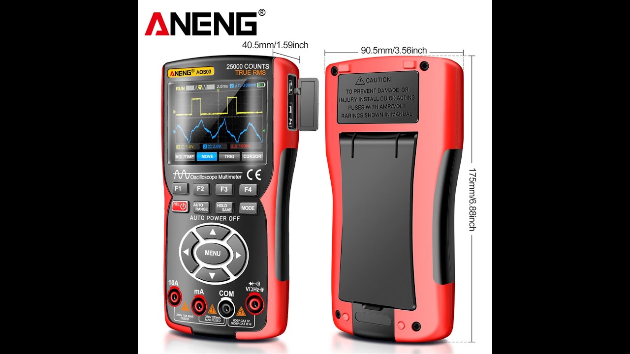 ANENG AOS03 Oscilloscope Multimeter Signal Generator Waveform Output Handheld Battery