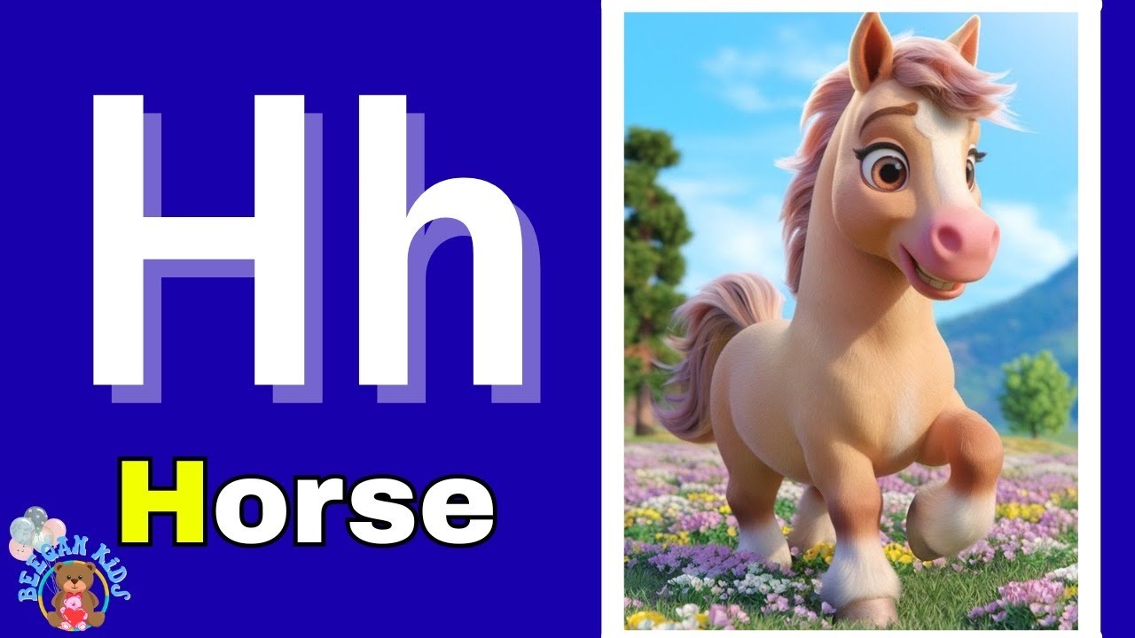 H FOR HORSE 🐎 | Learn H Vocabulary With Pictures For Kids | ABC Learning | #BEEQANKIDS