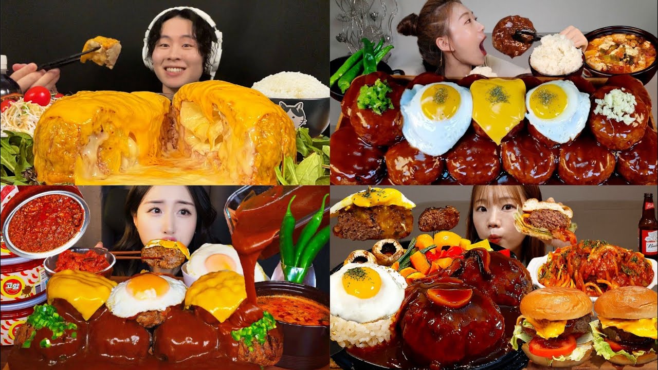 ULTIMATE BURGER STEAK MUKBANG 