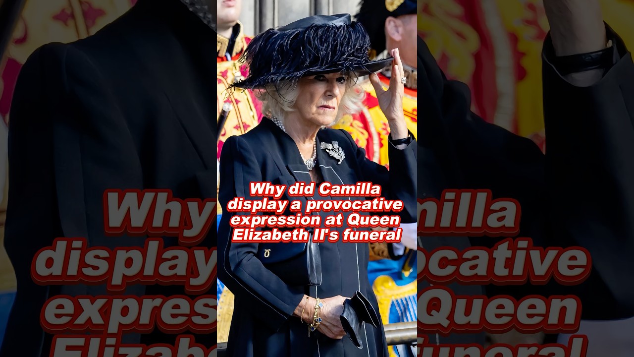 Why did Camilla display a provocative expression at Queen Elizabeth II's funeral 