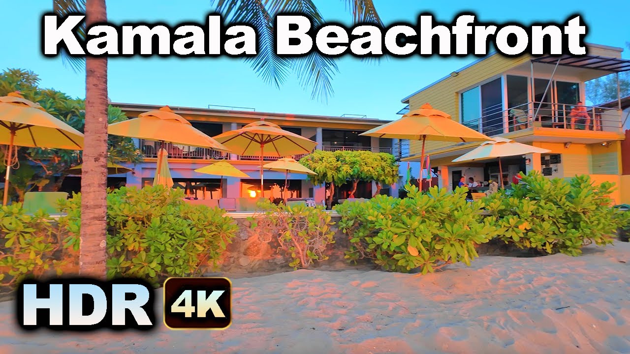Kamala Beachfront Apartment Hotel  Kamala Beach Walk - Day and Night Full Tour  [4K HDR]