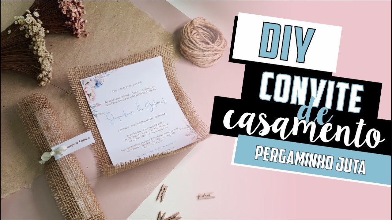 Como fazer Convite de Casamento com Envelope em Juta? - DIY | Faça você mesmo [casamento]