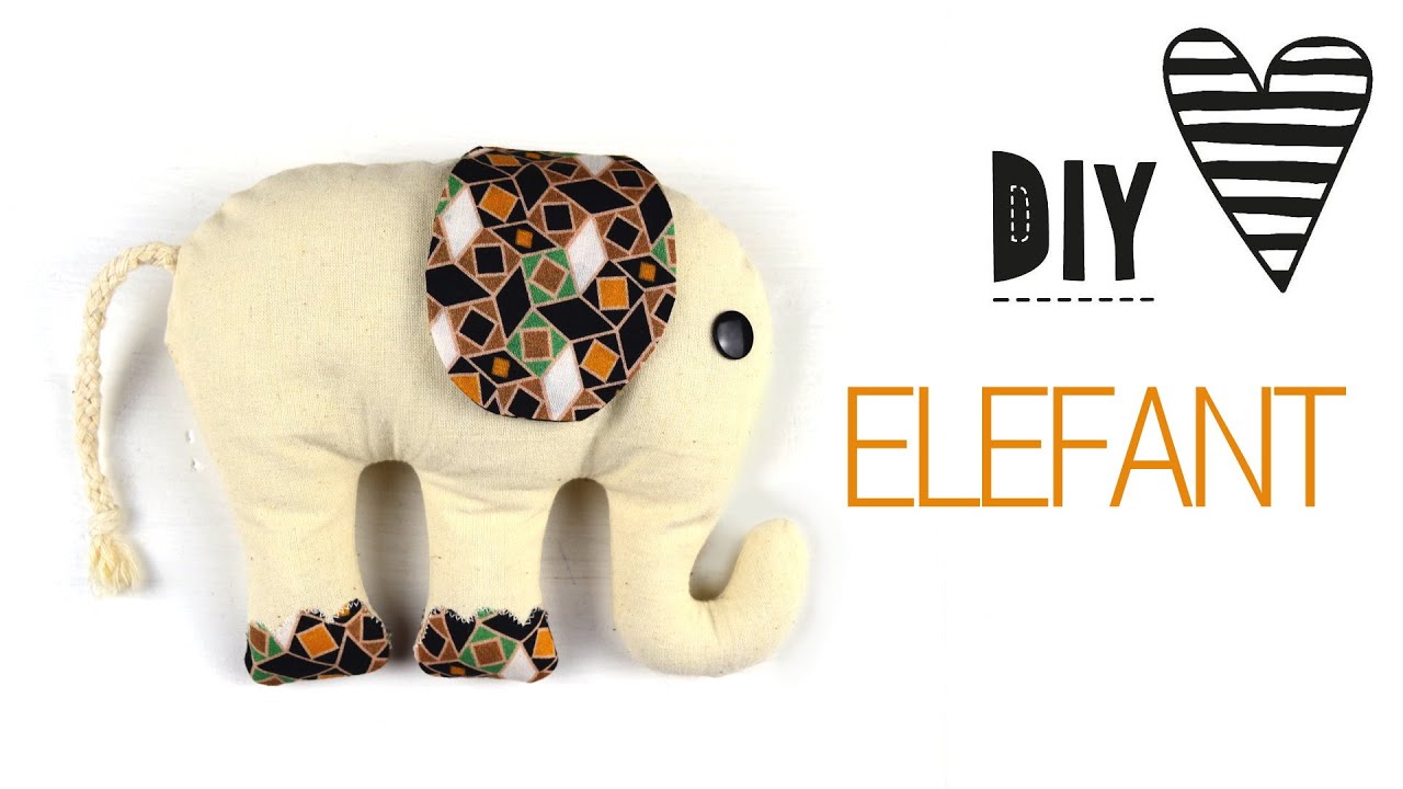 DIY Elefant Nähen / Kuscheltier mit Schnittmuster