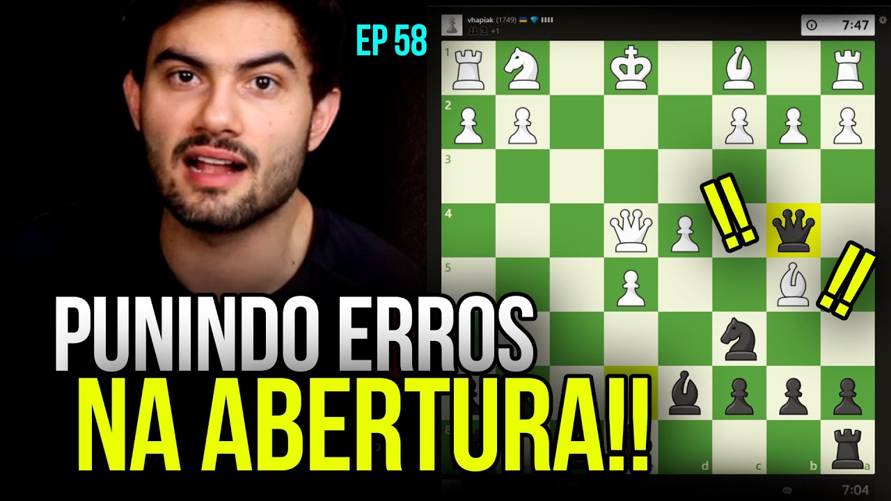 Como punir os erros do adversário na abertura de xadrez!!