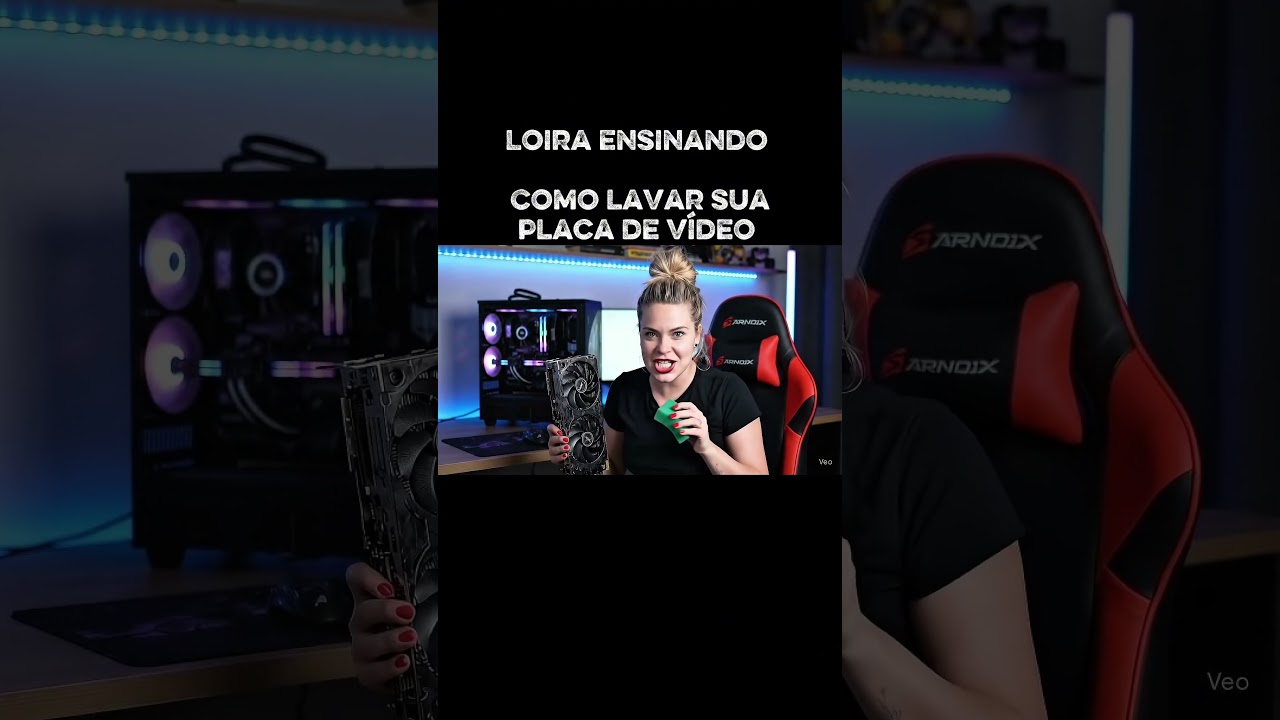 Loira ensina como &ldquo;limpar&rdquo; a placa de v&iacute;deo e quase mata um PC  kk #ia #veo3 #inteligenciaartificial