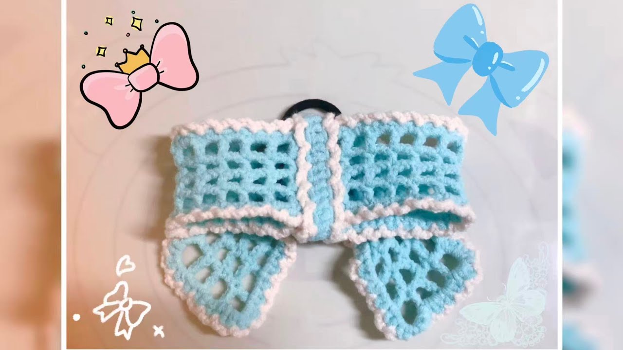 A bow hair tie can look youthful or elegant.#crochet #crocheting #knittig #diy #handmade #hairties
