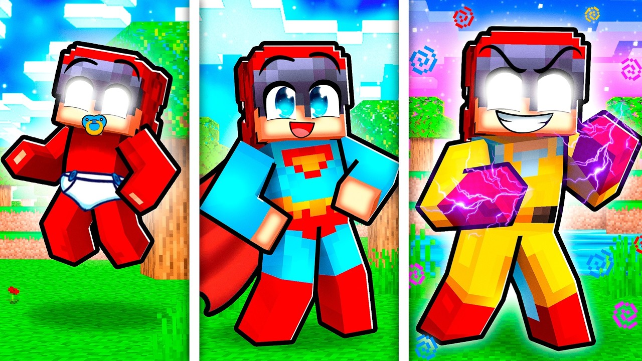 Cash’s BIRTH to SUPERHERO in Minecraft!