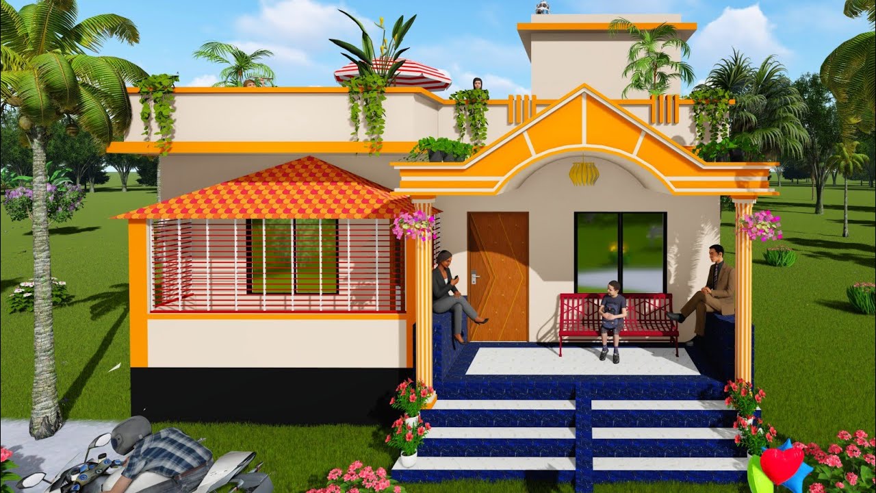 3 bedroom house design bangladesh | ৩ রুমের বাড়ির ডিজাইন | 3 room house design in village |