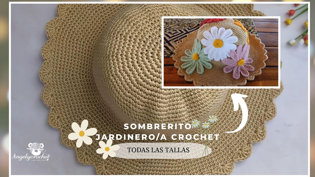 Cómo tejer un sombrerito jardinero a crochet 👒 Súper fácil y adaptable