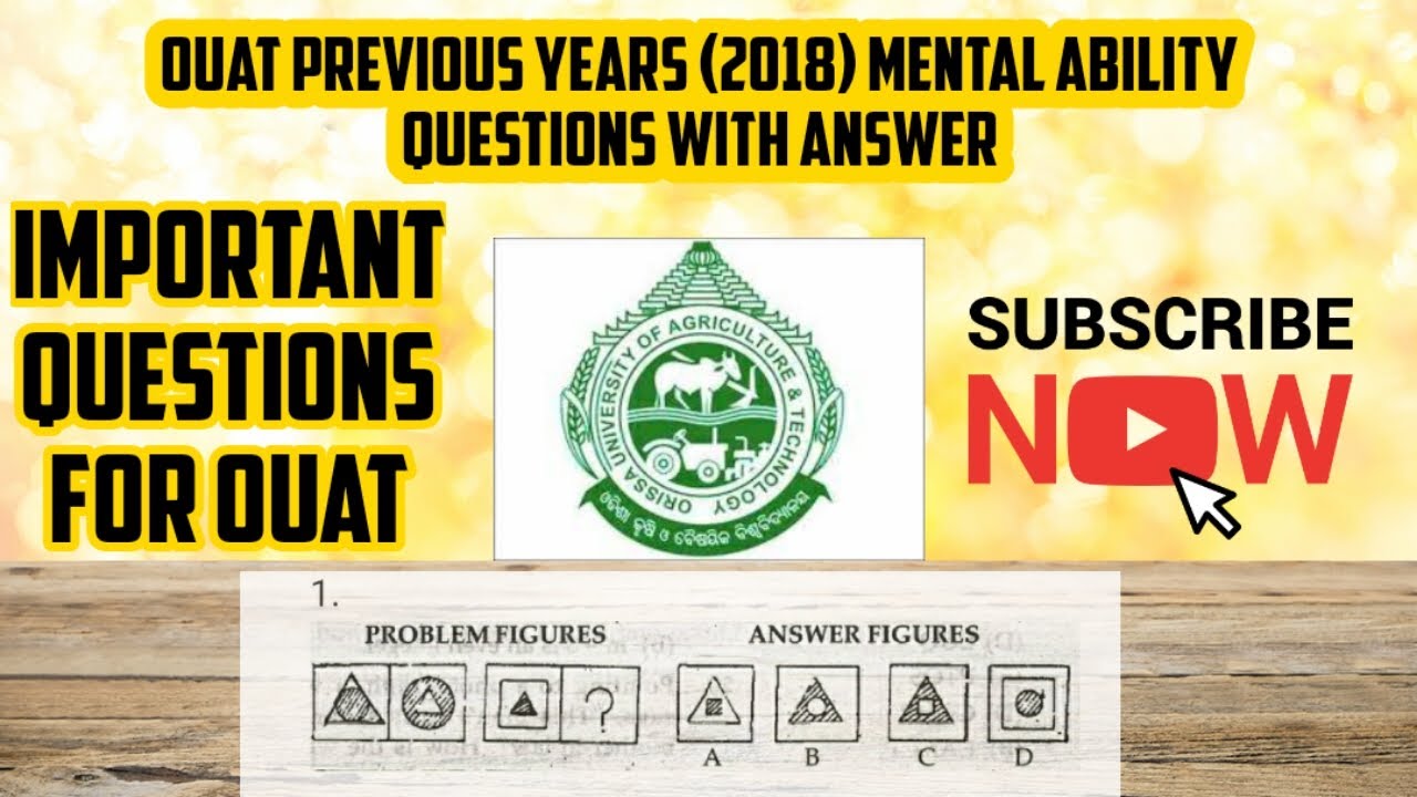 Ouat previous years (2018) mental ability questions with answer