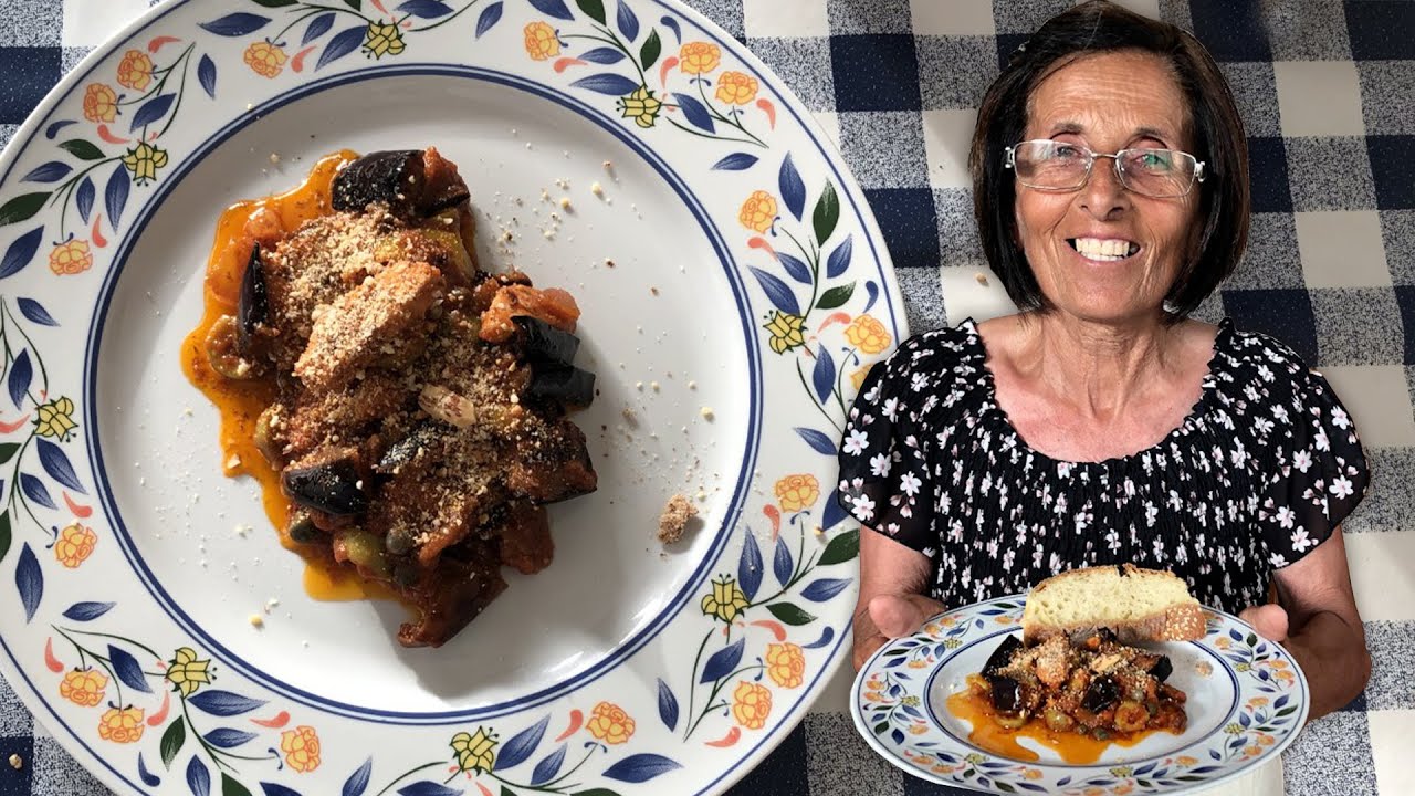 Discover a Sicilian sweet and sour eggplant warm salad called caponata | Pasta Grannies