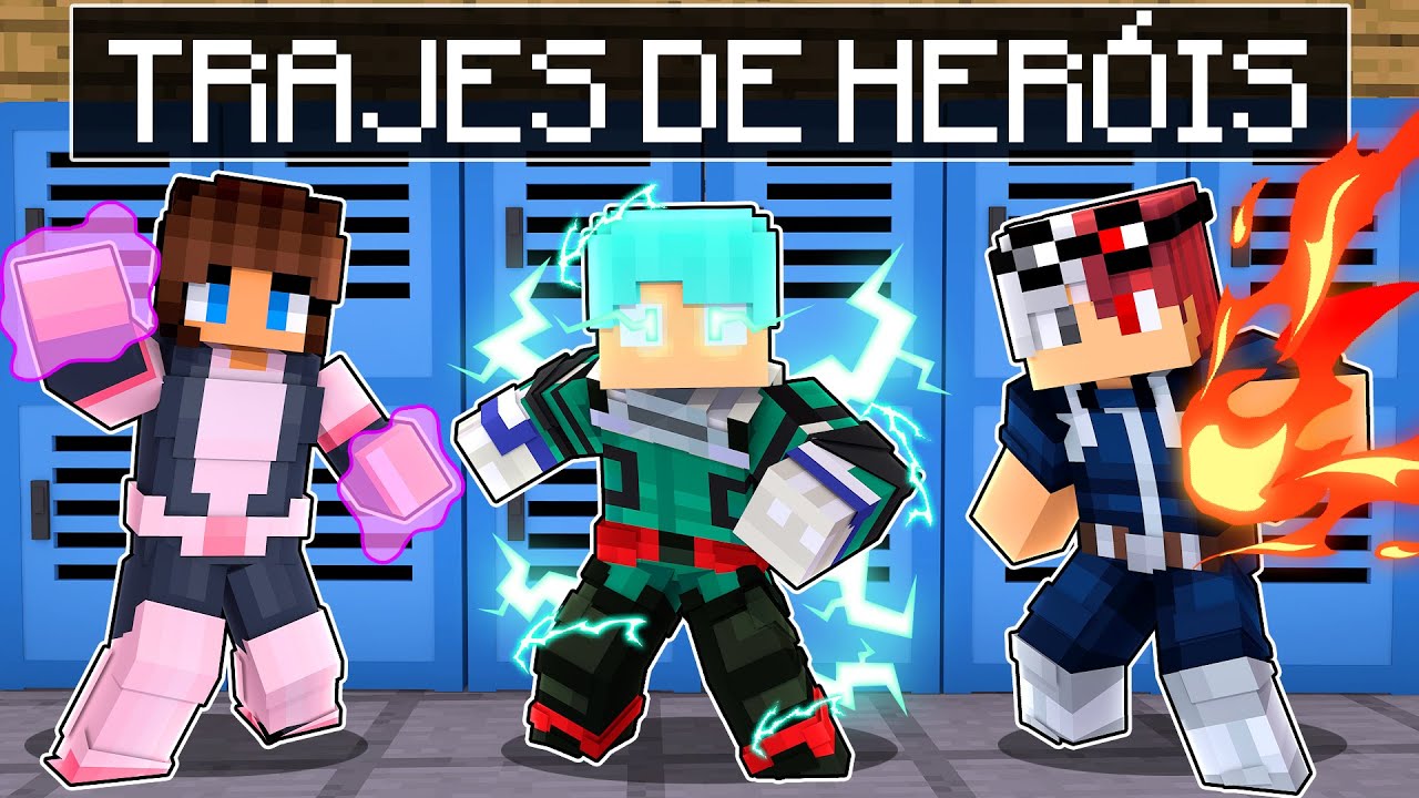 P3DRU ganhou o SUPER TRAJE da ESCOLA DE HERÓIS no Minecraft