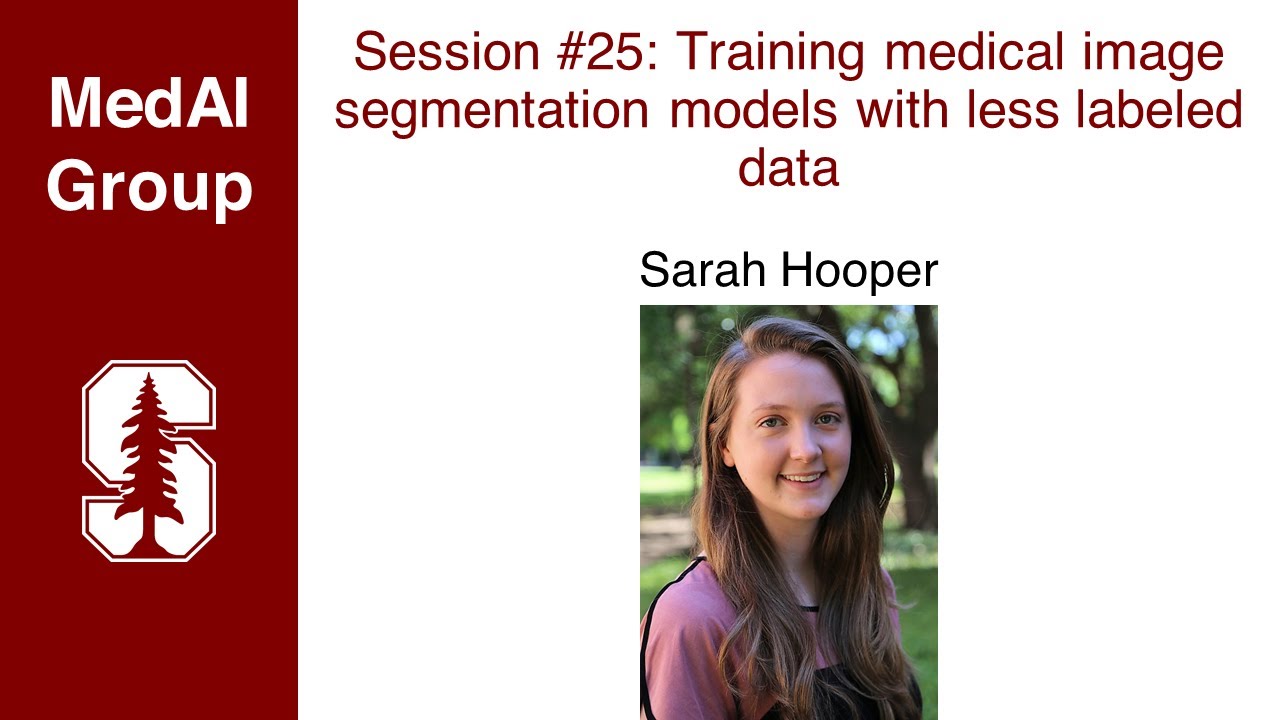 MedAI Session 25: Training medical image segmentation models with less labeled data | Sarah Hooper