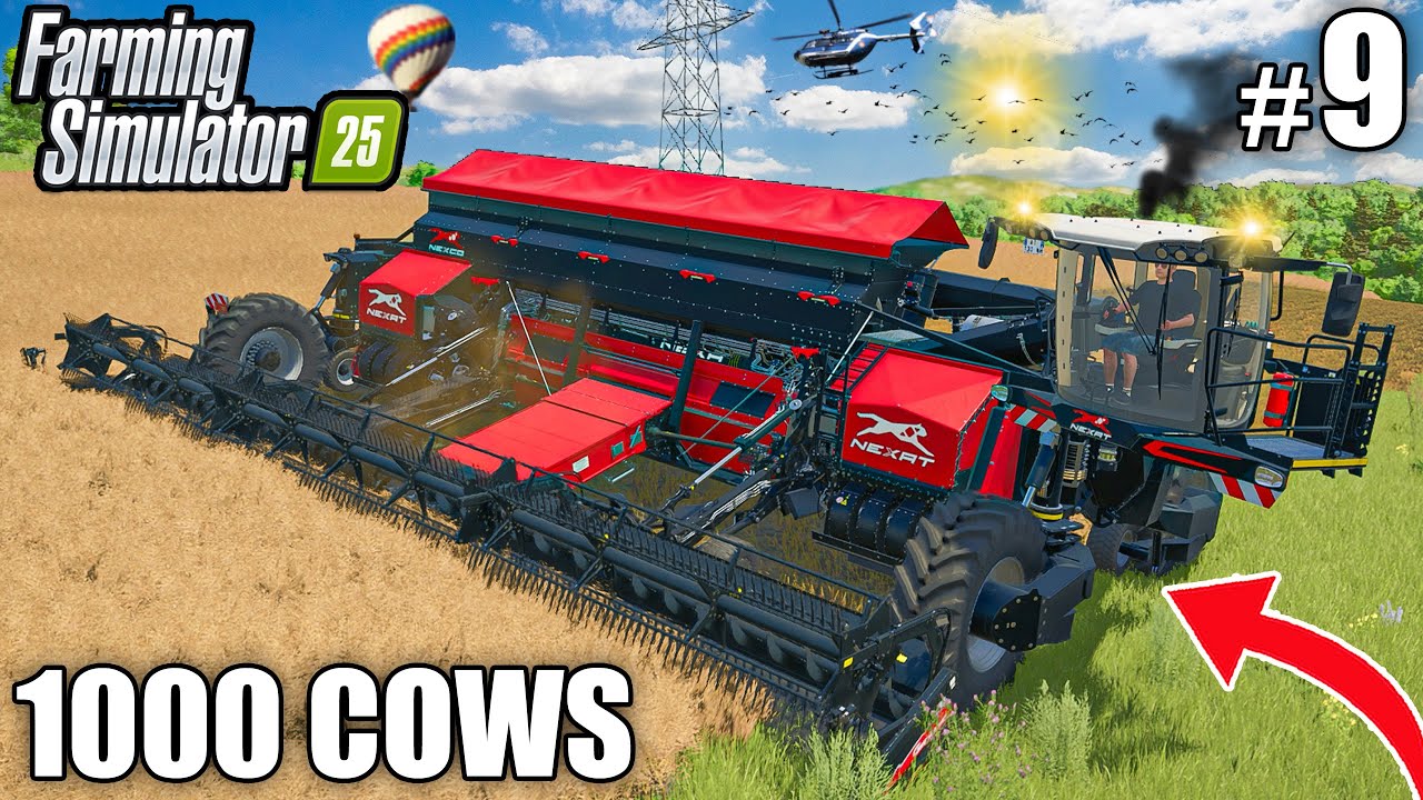 Cutting NEW FIELDS with THE BIGGEST HARVESTER in FS25 | 1000 COWS FARM - Farming Simulator 25 | Ep 9