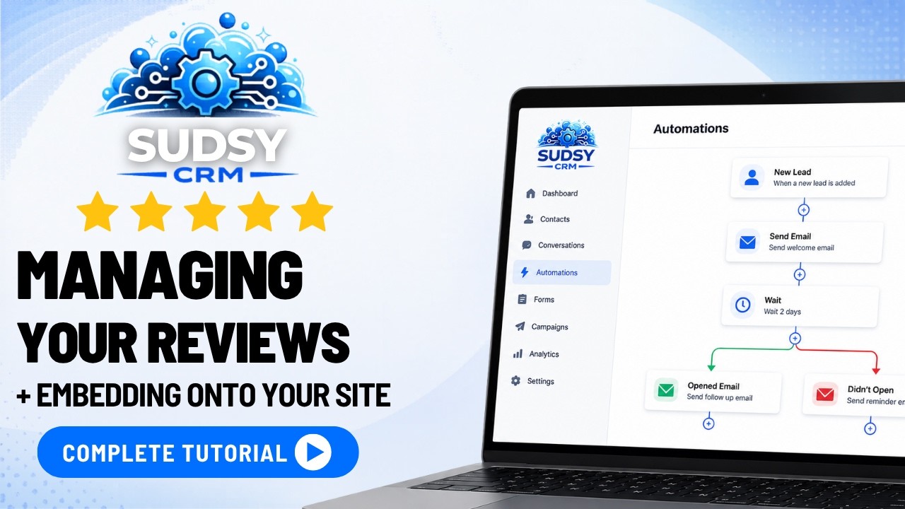 SudsyCRM: как использовать менеджер репутации и получить больше отзывов (БЕСПЛАТНЫЙ ВИДЖЕТ ОТЗЫВОВ)