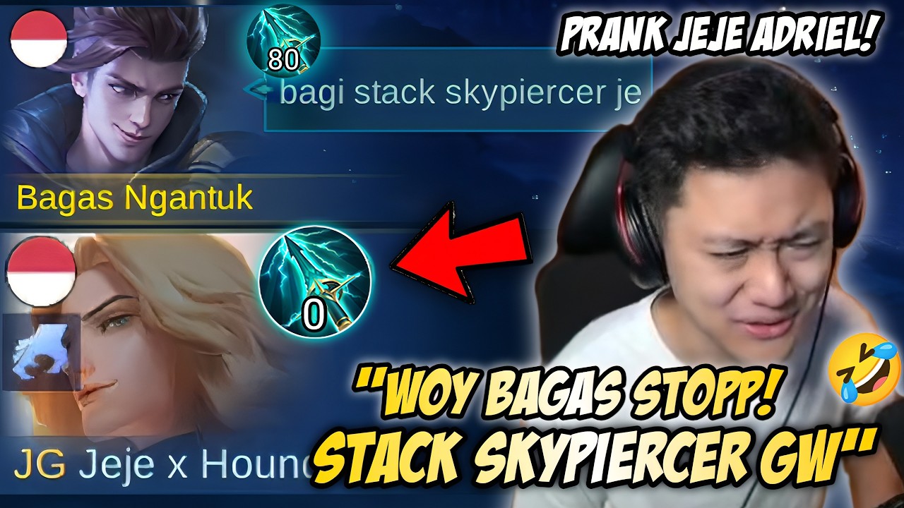 PRANK JEJE ADRIEL NYAMAR JADI BAGAS! MAIN CLAUDE SKYPIERCER🤣REBUTAN STACK SAMPE DAPAT MANIAC! | MLBB