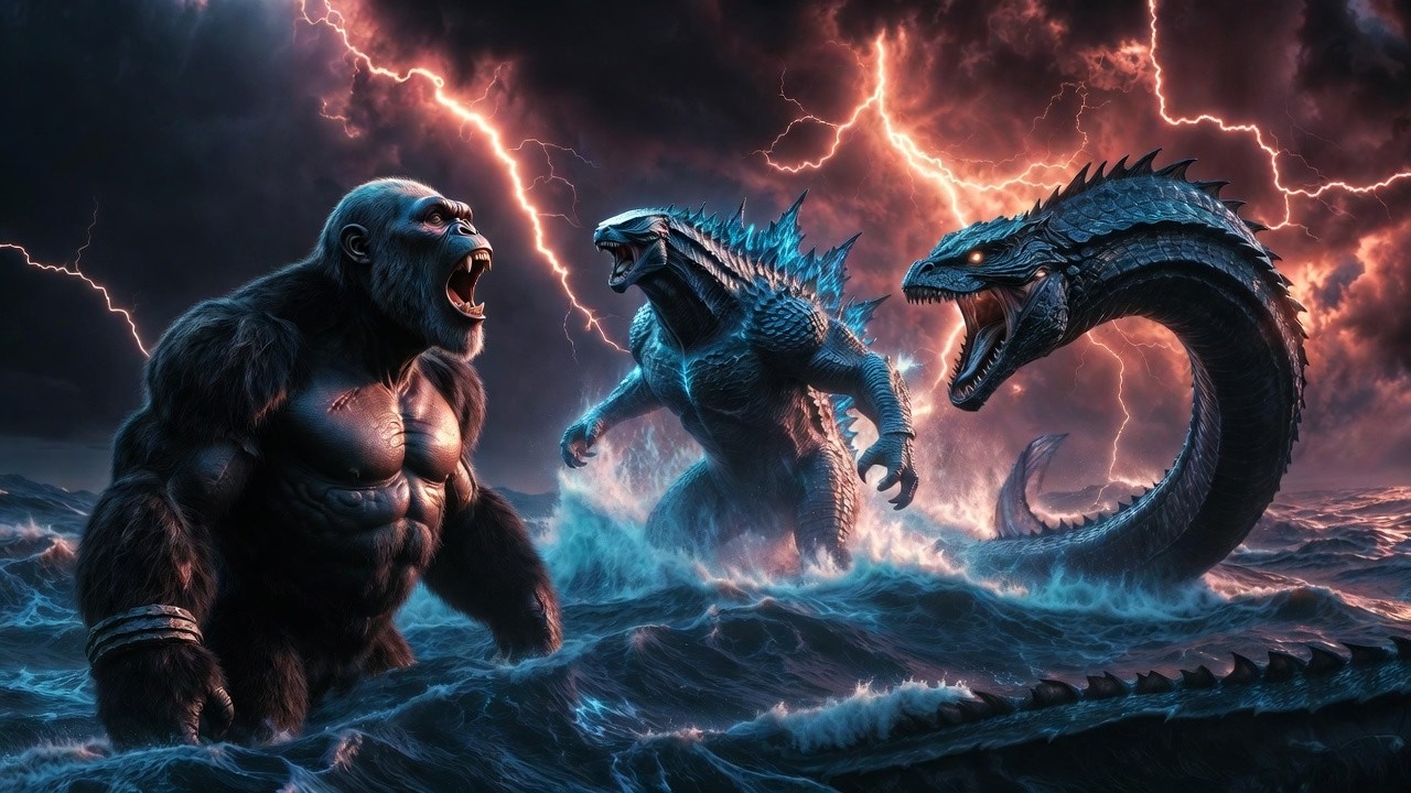 King Kong Vs The Ocean Leviathan | Godzilla Awakens & Saves The Day — Epic Prehistoric Battle