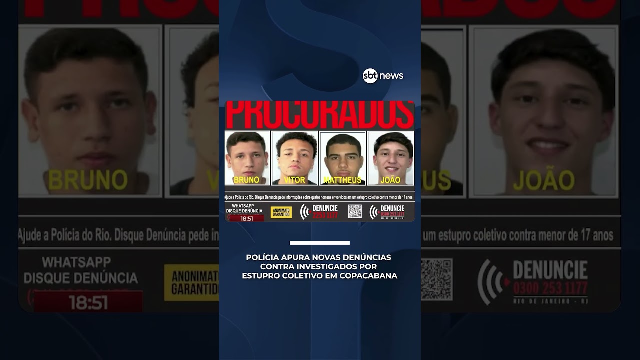 Pol&iacute;cia apura novas den&uacute;ncias contra investigados por estupro coletivo em Copacabana | #AquiAgora