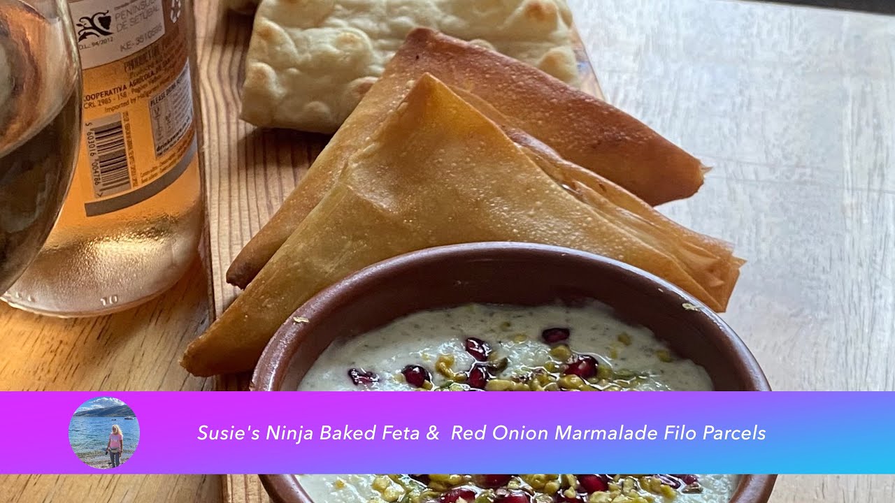 Susie's Ninja Baked Feta &  Red Onion Marmalade Filo Parcels