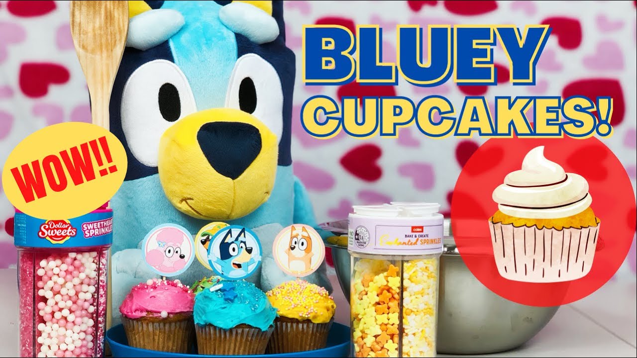 BLUEY bakes CUPCAKES | Pretend Play with Bluey Toys | Disney Junior | ABC Kids