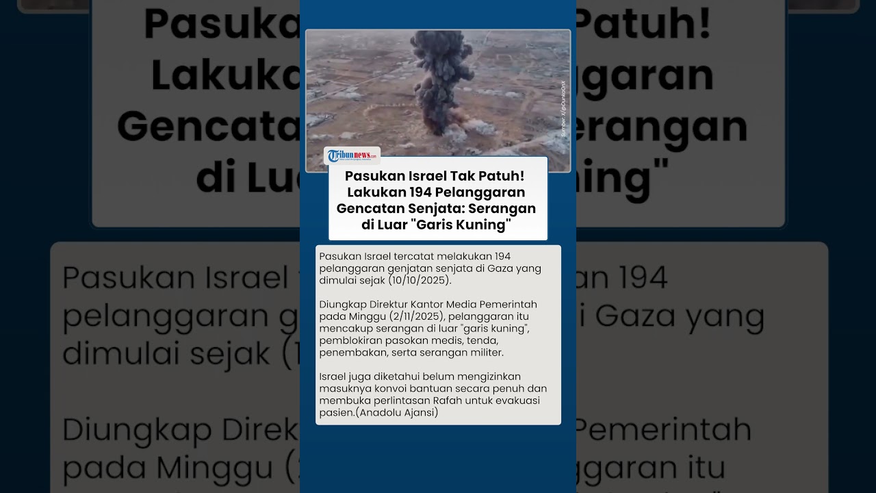Tak Patuh! Israel Lakukan 194 Pelanggaran Gencatan Senjata di Gaza, Serangan di Luar 