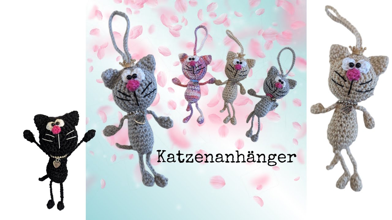 Katzenanhänger häkeln😻 Schlüsselanhänger/ Taschenbaumler