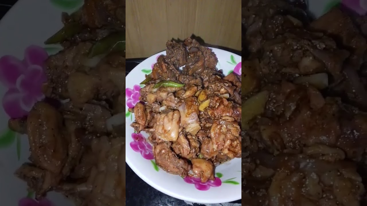 Sharing my own way of cooking adobong chicken 🍗 and bam-e 🍜