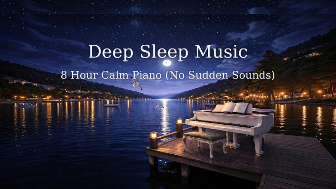 Deep Sleep Music 8 Hour Calm Piano (No Sudden Sounds)
