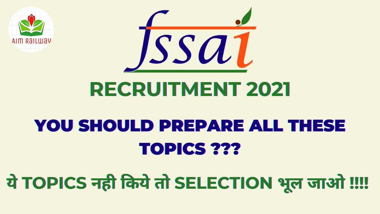 FSSAI Important Topics | FSSAI Important Points | FSSAI Preparation | FSSAI Assistant Preparation
