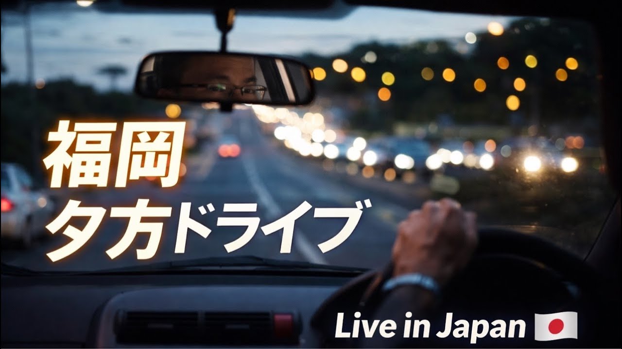 福岡 夕方ドライブ🚗🌆｜仕事帰りに癒される Evening Drive｜Live in Japan 🇯🇵