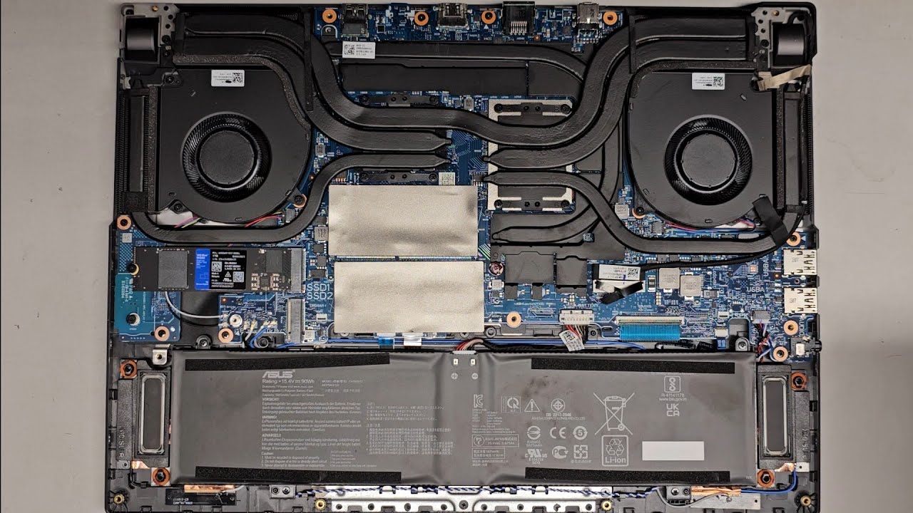 Разборка ASUS ROG Republic of Gamers Strix G15 G513Q G513QM-ES94, обновление оперативной памяти, ...