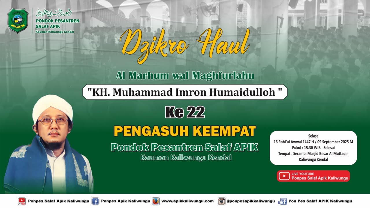 [LIVE] DZIKRO HAUL KH. M. IMRON HUMAIDULLOH || SELASA 09 SEPTEMBER 2025 M / 16 ROBIUL AWWAL 1447 H