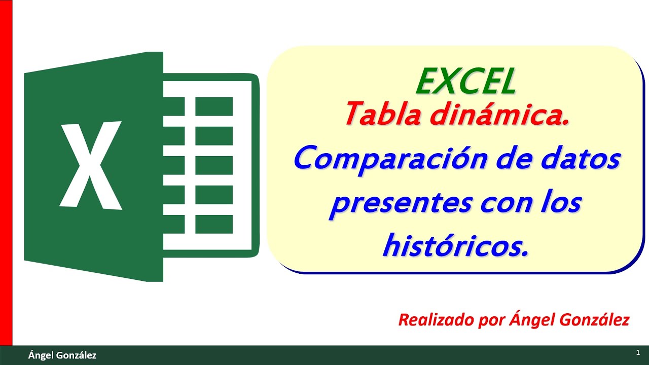 Excel. Tabla dinamica. Comparación de datos presentes con los históricos.