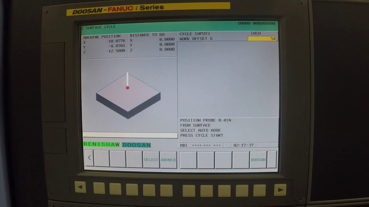 DOOSAN DNM 500 II RENISHAW START UP AND Z MINUS PROBING