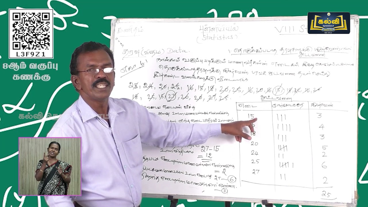 Class 8 | வகுப்பு 8 | கணிதம் | புள்ளியியல் | அலகு 6 | பகுதி 1 | KalviTv