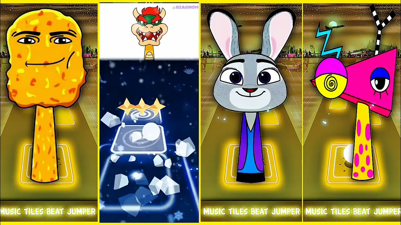 SPRUNKI OC GEGAGE... VS BOWSER VS JUDY HOPPS VS ZOOBLE COFFIN DANCE SONG IN TILES HOP