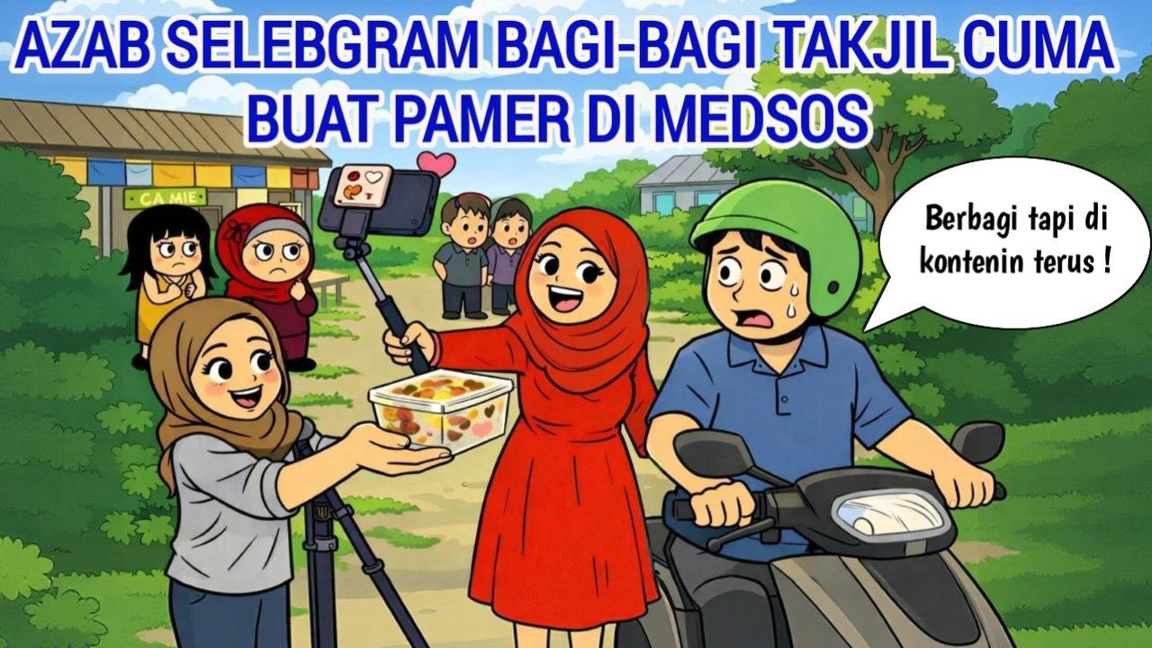 AZAB SELEBGRAM BAGI-BAGI TAKJIL CUMA BUAT PAMER DI MEDSOS | ANIMASI AZAB