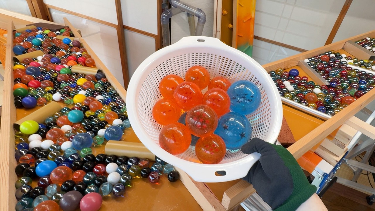 A rainbow marble run course using transparent pipes, a large Shishiodoshi , and a new gimmick. #ASMR